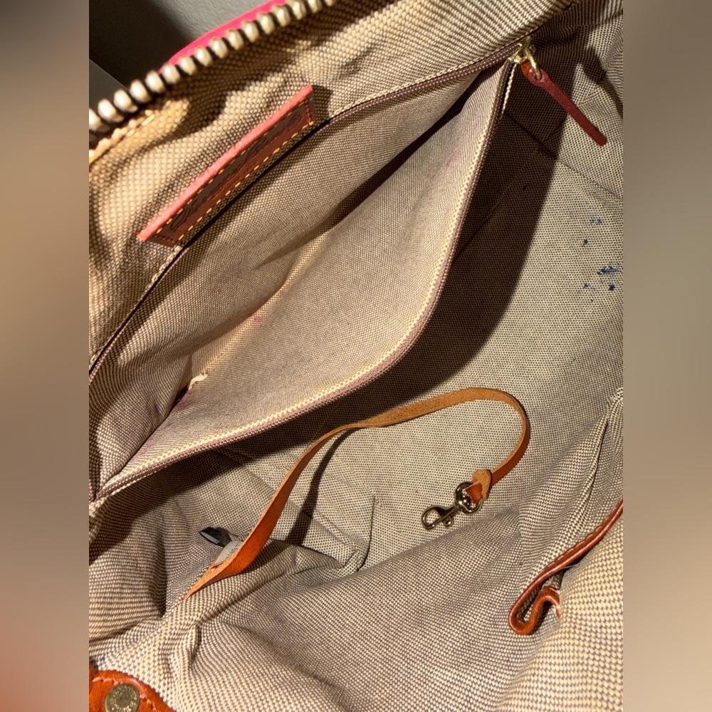 Dooney & Bourke Florentine Leather Satchel Pink w Leather Strap & Duck Hangtag - Picture 11 of 16